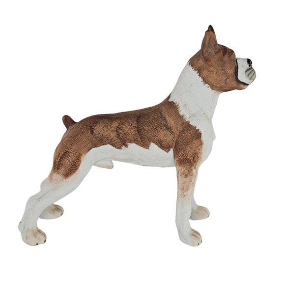 Andrea By Sadek Boxer Dog Figurine Brindle Standing Bisque - Picture 2 of 9